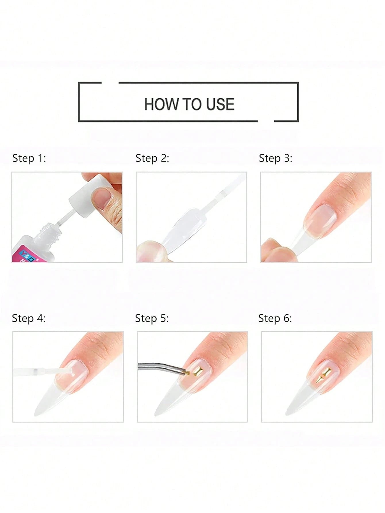 SHANGFEIYA 10g Nail Glue, Quick-Drying Adhesive For Wearing Nail Acrylic, Long Lasting No Discoloration, No UV Lamp Needed