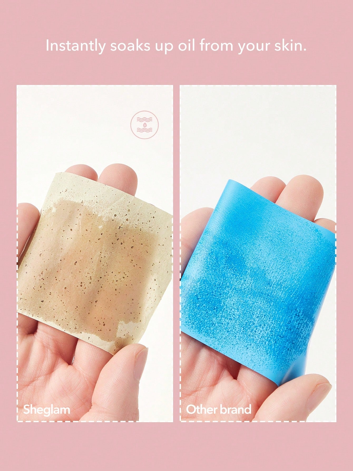 SHEGLAM Mattifying Blot Papers With Puff And Mirror 50Pcs-Rose Brand Beauty Cosmetic Makeup For Women And Girls