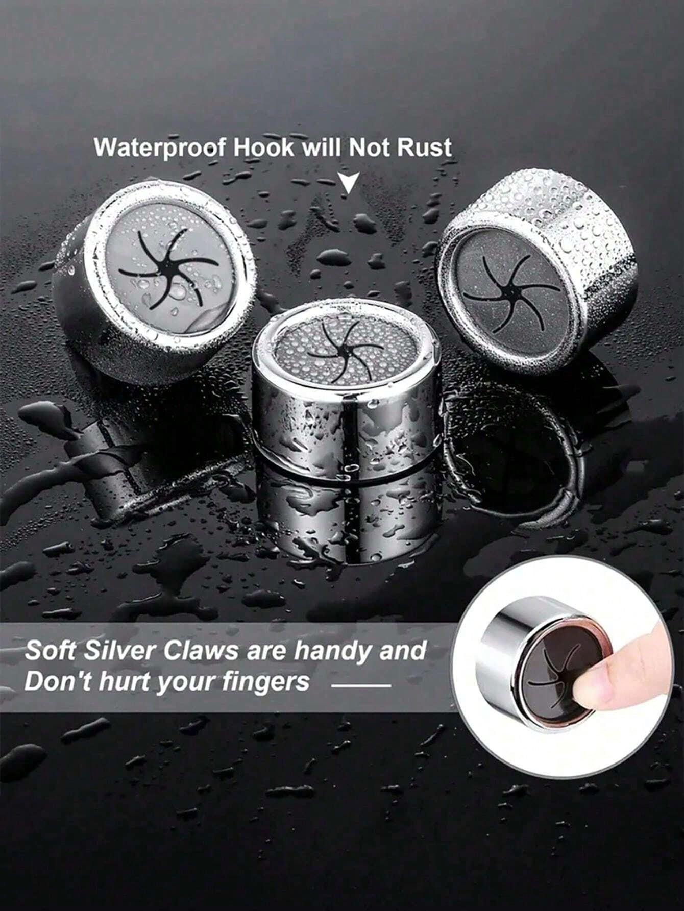SHEIN 3pcs Kitchen Towel Holder, Self Adhesive Wall Dish Towel Hook, Round Wall Mount Towel Holder For Bathroom, Kitchen And Home, Wall, Cabinet, Garage, No Drilling Required