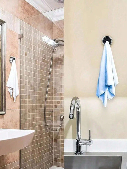 SHEIN 3pcs Kitchen Towel Holder, Self Adhesive Wall Dish Towel Hook, Round Wall Mount Towel Holder For Bathroom, Kitchen And Home, Wall, Cabinet, Garage, No Drilling Required