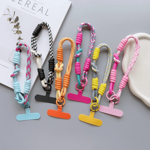 Shockproof Lanyard Gasket New Handmade Woven Short Wrist Strap With Phone Case Connector Universal Phone Case Accessory Anti-Slip Anti-Drop Portable Pendant Spring Gift Birthday Anniversary Wedding Pa