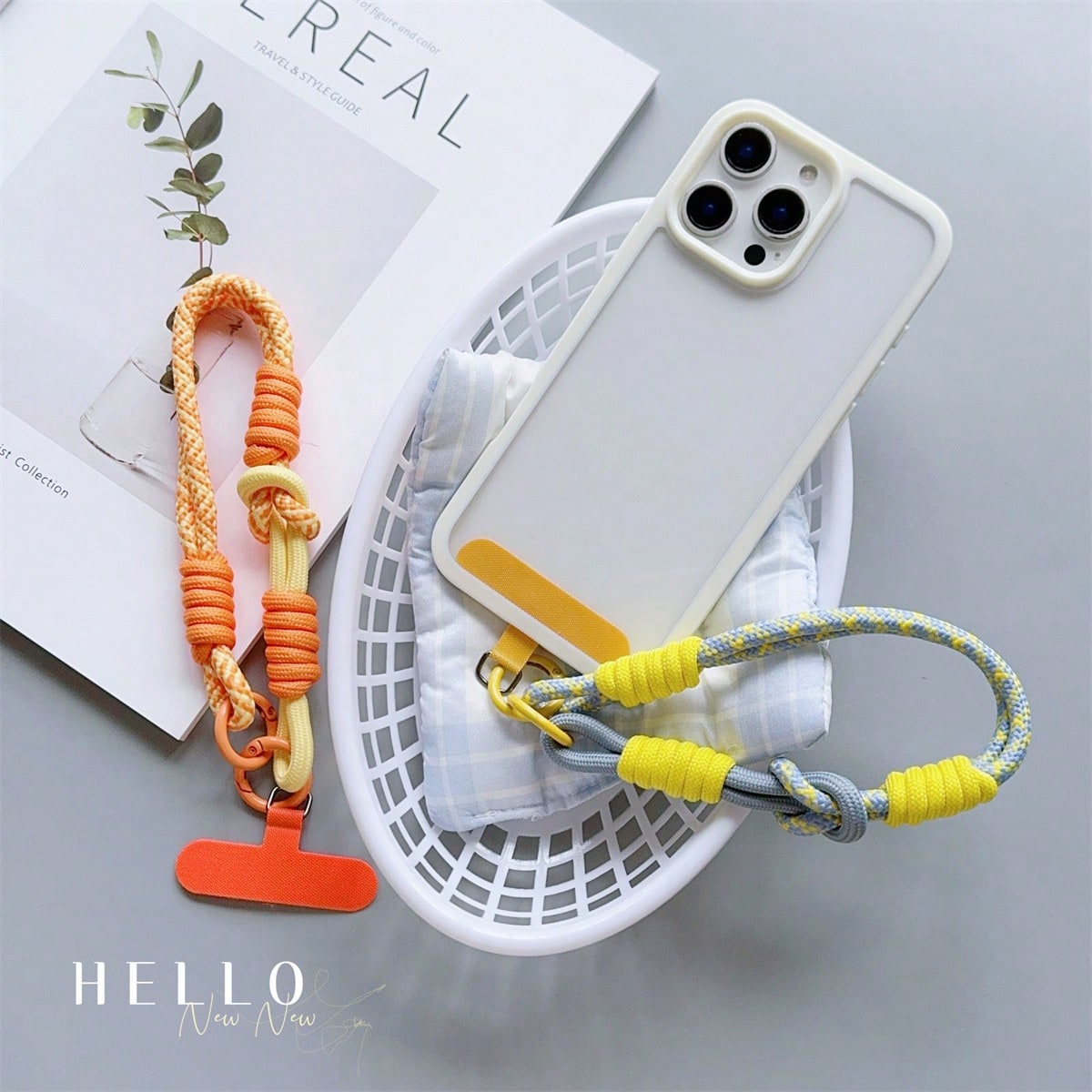 Shockproof Lanyard Gasket New Handmade Woven Short Wrist Strap With Phone Case Connector Universal Phone Case Accessory Anti-Slip Anti-Drop Portable Pendant Spring Gift Birthday Anniversary Wedding Pa