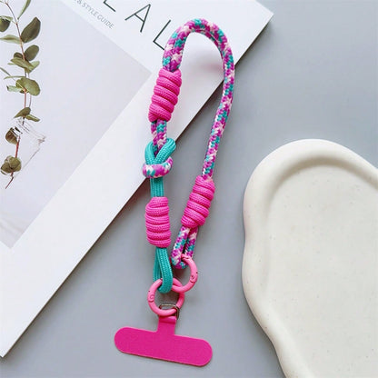 Shockproof Lanyard Gasket New Handmade Woven Short Wrist Strap With Phone Case Connector Universal Phone Case Accessory Anti-Slip Anti-Drop Portable Pendant Spring Gift Birthday Anniversary Wedding Pa