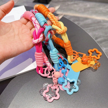 Shockproof Lanyard Gasket New Handmade Woven Short Wrist Strap With Phone Case Connector Universal Phone Case Accessory Anti-Slip Anti-Drop Portable Pendant Spring Gift Birthday Anniversary Wedding Pa