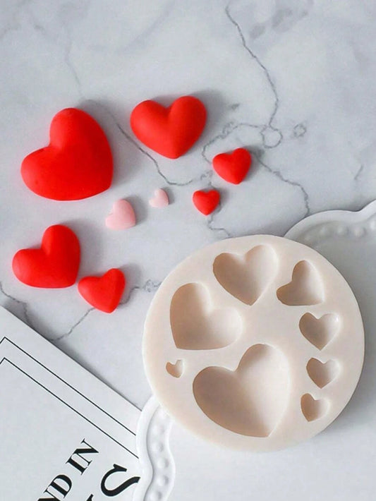 SikeSike 1pc Heart-Shaped Silicone Mold, Candle Mold, Soap Mold, DIY Soft Clay Resin Decoration Mold, Handmade Decorative Art Tool