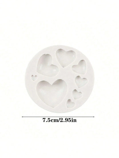 SikeSike 1pc Heart-Shaped Silicone Mold, Candle Mold, Soap Mold, DIY Soft Clay Resin Decoration Mold, Handmade Decorative Art Tool