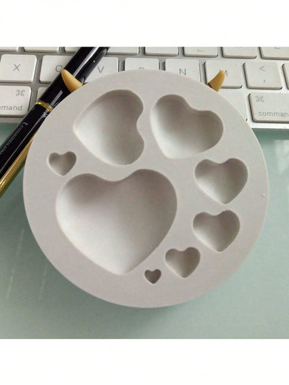 SikeSike 1pc Heart-Shaped Silicone Mold, Candle Mold, Soap Mold, DIY Soft Clay Resin Decoration Mold, Handmade Decorative Art Tool