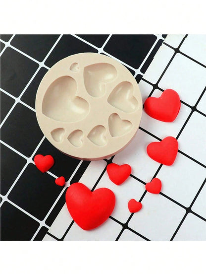 SikeSike 1pc Heart-Shaped Silicone Mold, Candle Mold, Soap Mold, DIY Soft Clay Resin Decoration Mold, Handmade Decorative Art Tool