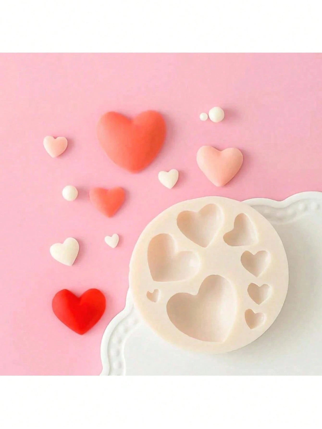SikeSike 1pc Heart-Shaped Silicone Mold, Candle Mold, Soap Mold, DIY Soft Clay Resin Decoration Mold, Handmade Decorative Art Tool
