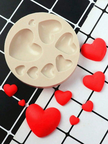 SikeSike 1pc Heart-Shaped Silicone Mold, Candle Mold, Soap Mold, DIY Soft Clay Resin Decoration Mold, Handmade Decorative Art Tool