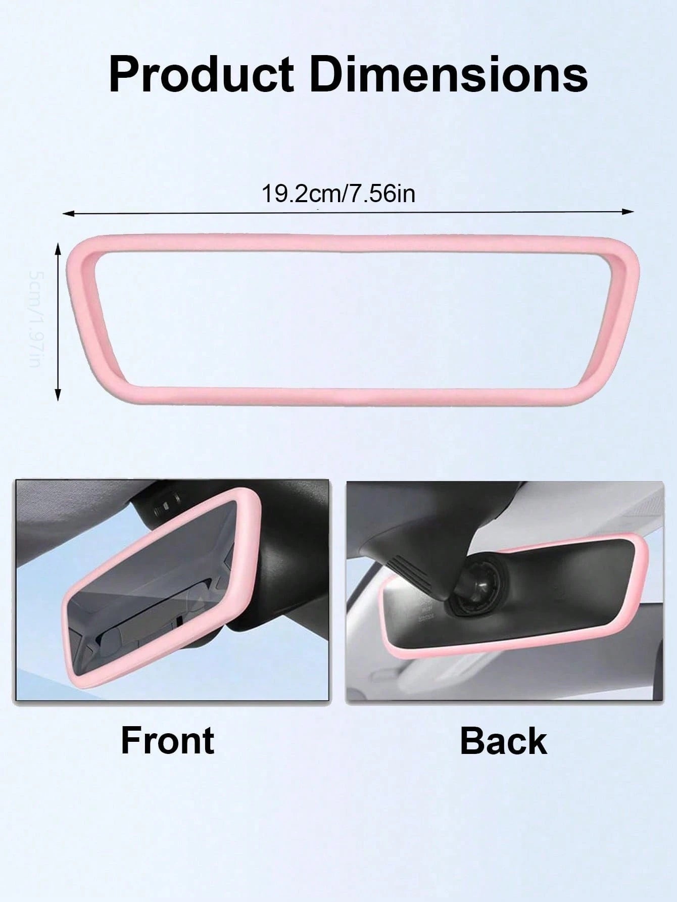 Silicone Rearview Mirror Cover- Soft Universal Car Rearview Mirror Protector, Available In Pink, Black And Orange- Lightweight Car Interior Accessory