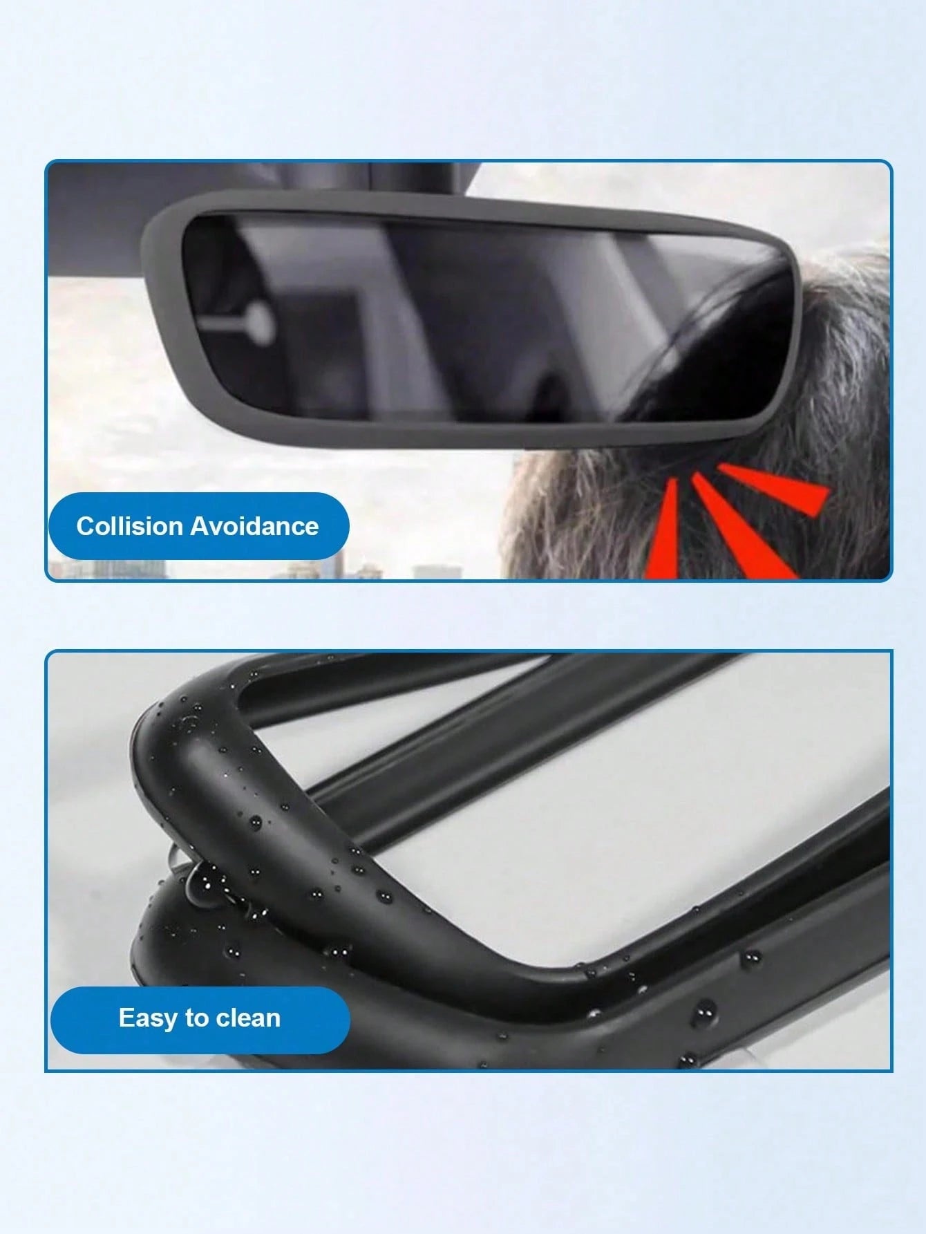 Silicone Rearview Mirror Cover- Soft Universal Car Rearview Mirror Protector, Available In Pink, Black And Orange- Lightweight Car Interior Accessory