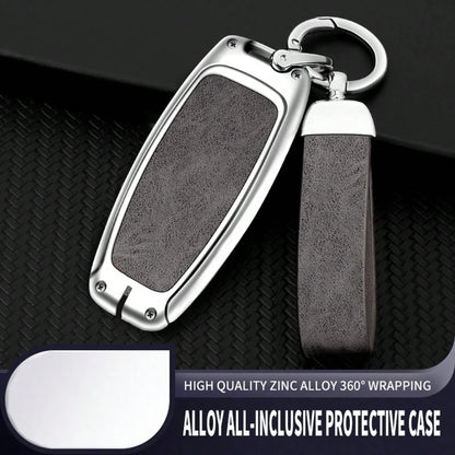 Silver Zinc Alloy Protective Case And Transparent Film Version, Suitable For Audi Vertical 3-Button Key Models, Compatible With A4 B9, Q5 FY, A6 C8, Q7 4M/ Q8, A5/ S5/ RS5 Sportback, A7, A8, TT, RS