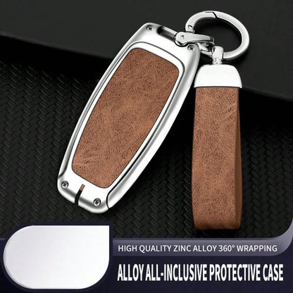 Silver Zinc Alloy Protective Case And Transparent Film Version, Suitable For Audi Vertical 3-Button Key Models, Compatible With A4 B9, Q5 FY, A6 C8, Q7 4M/ Q8, A5/ S5/ RS5 Sportback, A7, A8, TT, RS