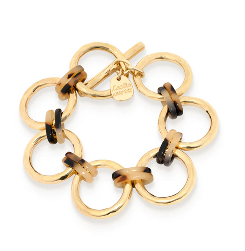 Simone Gold Bracelet w/Tortoise Link Accents