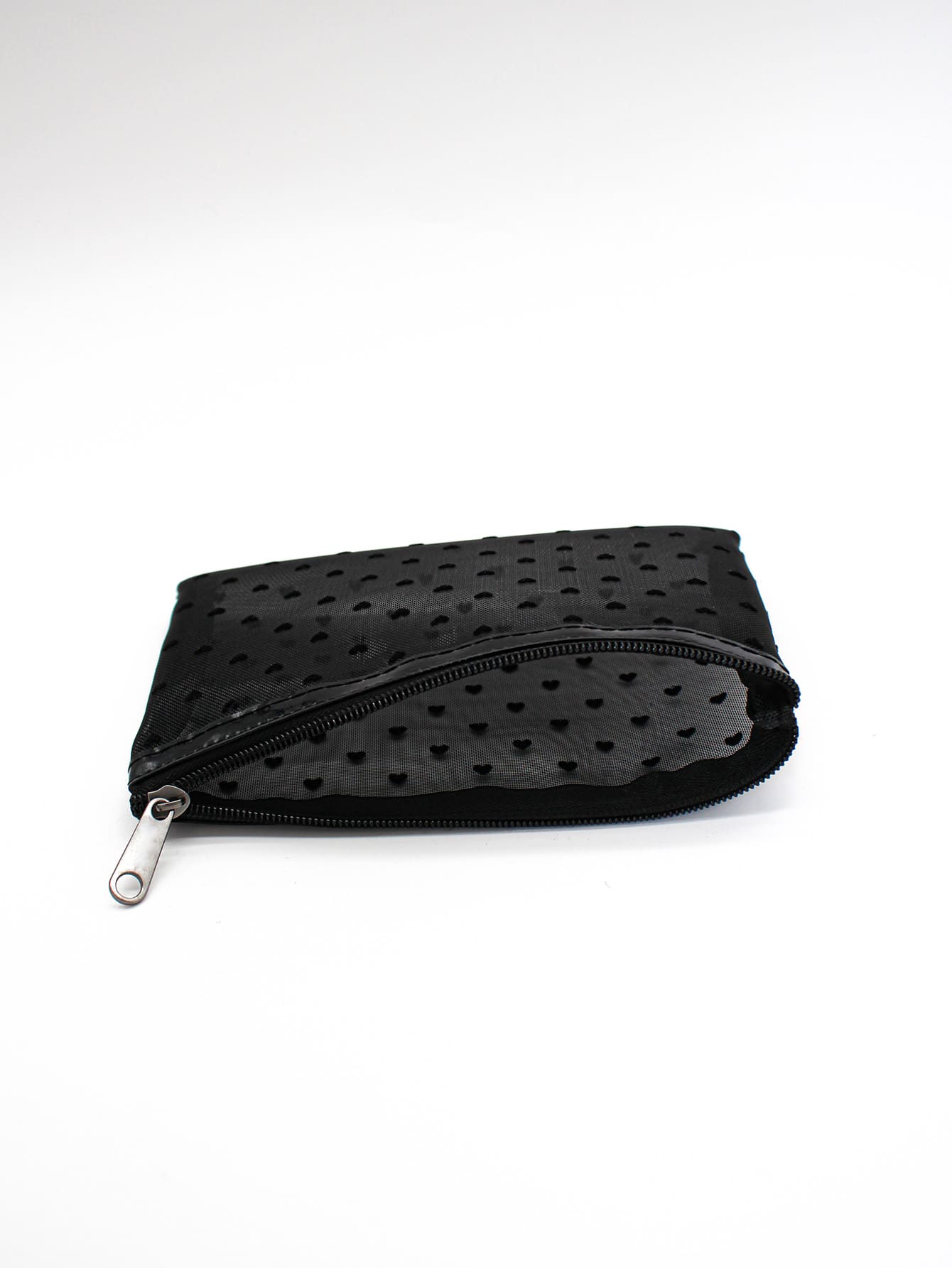 Simple Style Mesh Cosmetic Bag With Heart Shape Pattern, Makeup Bag Makeup Pouch Skincare Bag Toiletry Bag Packing Cubes, Travel Essentials Cruise Essentials Dorm Essentials, Wedding Bridesmaid Gifts