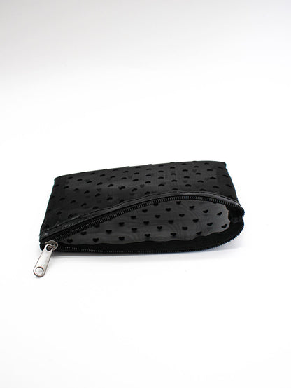 Simple Style Mesh Cosmetic Bag With Heart Shape Pattern, Makeup Bag Makeup Pouch Skincare Bag Toiletry Bag Packing Cubes, Travel Essentials Cruise Essentials Dorm Essentials, Wedding Bridesmaid Gifts
