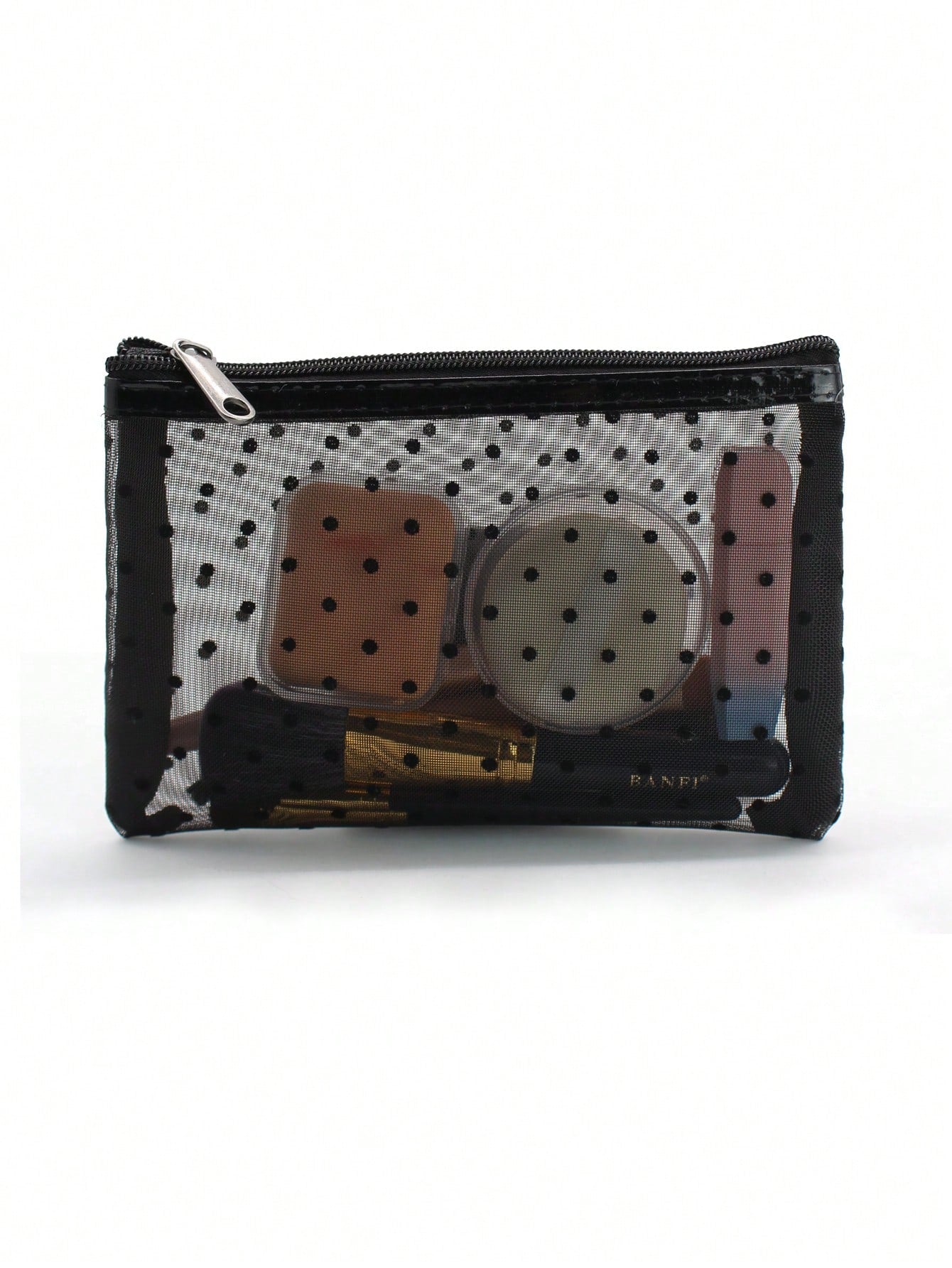 Simple Style Mesh Cosmetic Bag With Heart Shape Pattern, Makeup Bag Makeup Pouch Skincare Bag Toiletry Bag Packing Cubes, Travel Essentials Cruise Essentials Dorm Essentials, Wedding Bridesmaid Gifts