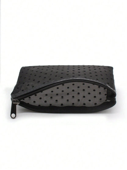 Simple Style Mesh Cosmetic Bag With Heart Shape Pattern, Makeup Bag Makeup Pouch Skincare Bag Toiletry Bag Packing Cubes, Travel Essentials Cruise Essentials Dorm Essentials, Wedding Bridesmaid Gifts