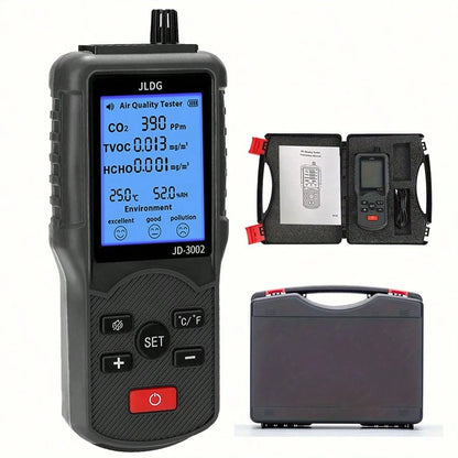 Six In One Formaldehyde Tester Air Quality Tester Air Detection Carbon Dioxide Detection Portable Temperature Detection, Humidity Detection Harmful Volatile Substance Tester, Pollution Assessment Tes
