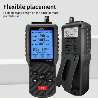 Six In One Formaldehyde Tester Air Quality Tester Air Detection Carbon Dioxide Detection Portable Temperature Detection, Humidity Detection Harmful Volatile Substance Tester, Pollution Assessment Tes