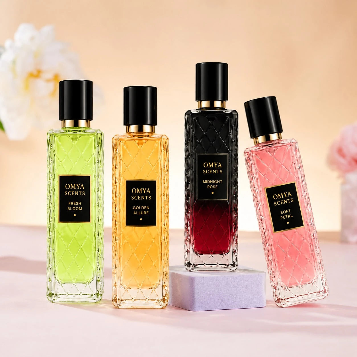 sjopa JEAN MISS Women's Perfume Gift Box Set, 4-Piece Set, Including Midnight Roses, Golden Charm, Fresh Blooming, Soft Petals. This 4-Piece Set Is The Perfect Gift, Providing A Long-Lasting Scent Sui