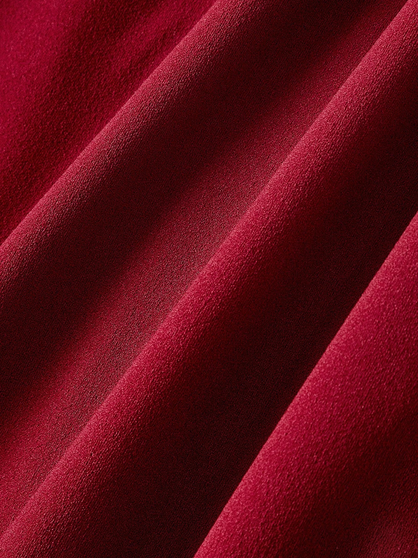 Skyraze Ruffled Lace Waistband Vintage Elegant Spaghetti Strap Burgundy Midi Dress Date Night Summer,Women Festival Outfits,Party,Dresses For Holiday