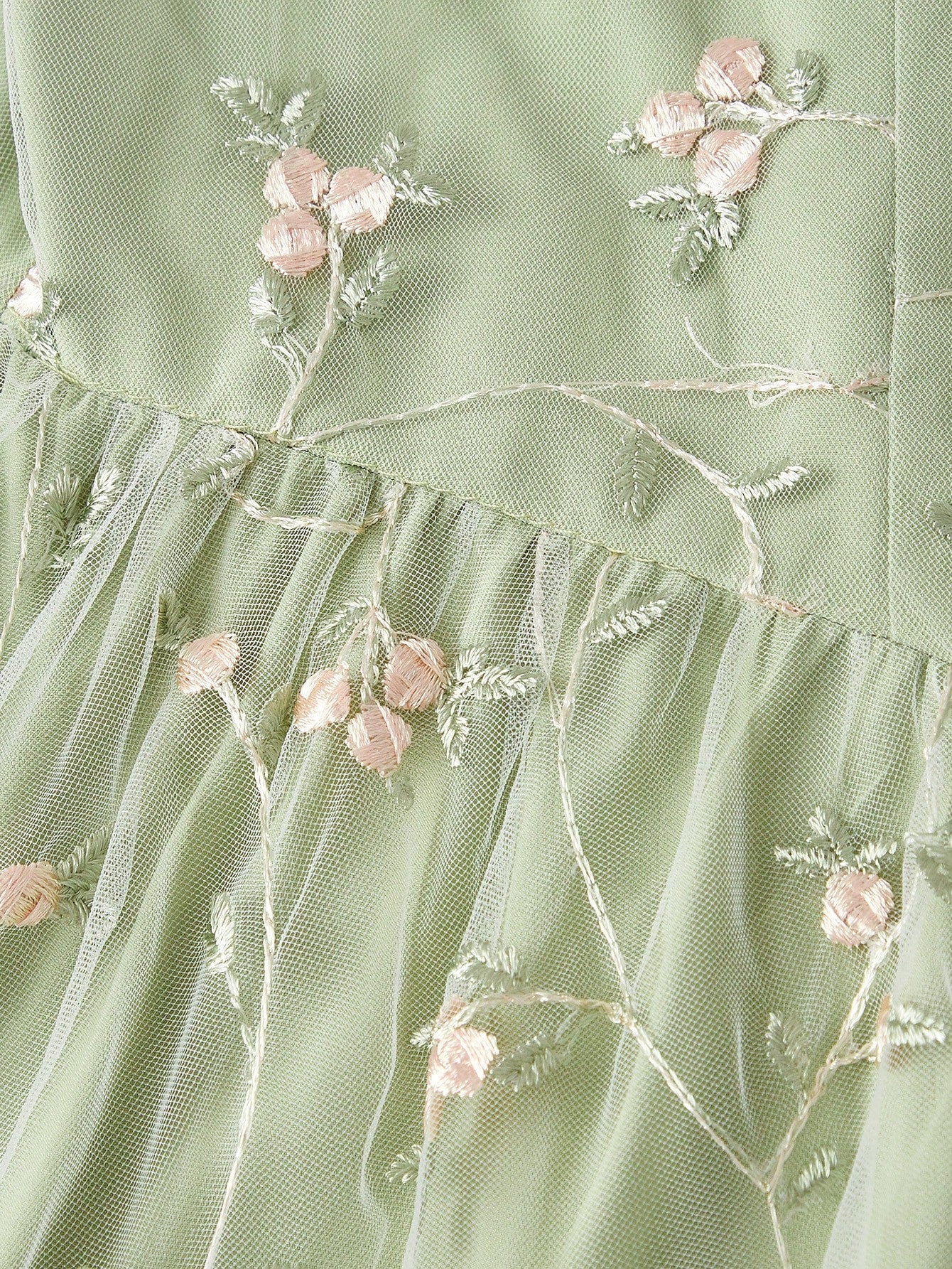 Skyraze Women's Sage Green Summer Casual Party Off Shoulder Floral Embroidery Ruffle Elegant Midi Dress,Wedding Guest Garden Picnic Cottagecore French Style