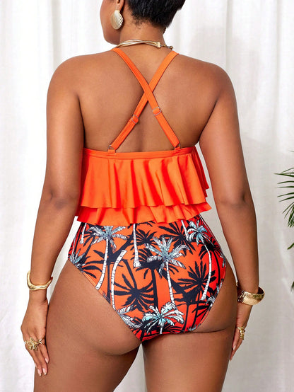 Slaydiva 2026 New Summer Beach Vacation Elegant Sexy Plus Size Halter Bikini