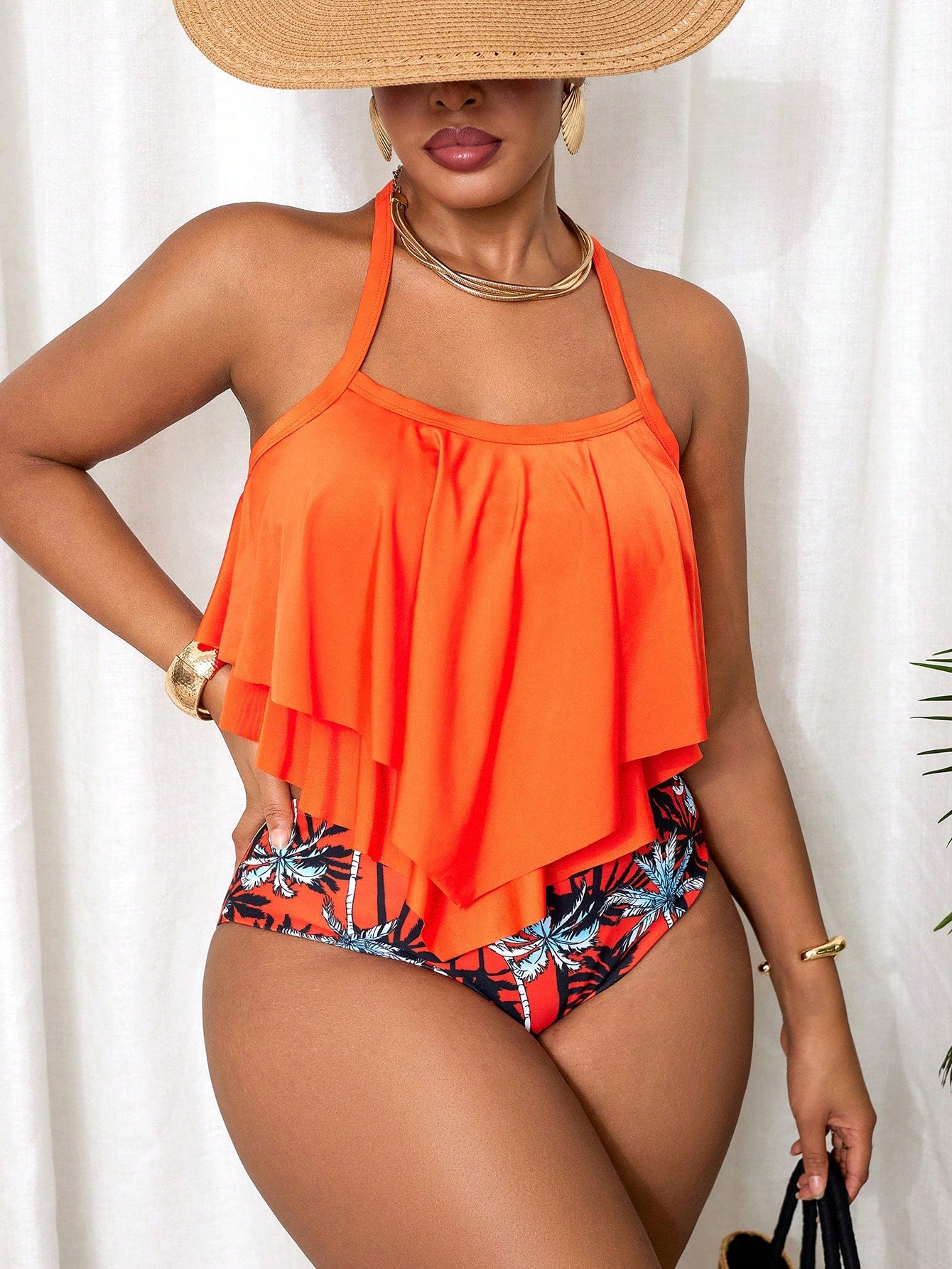Slaydiva 2026 New Summer Beach Vacation Elegant Sexy Plus Size Halter Bikini