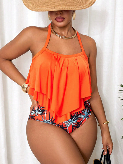 Slaydiva 2026 New Summer Beach Vacation Elegant Sexy Plus Size Halter Bikini