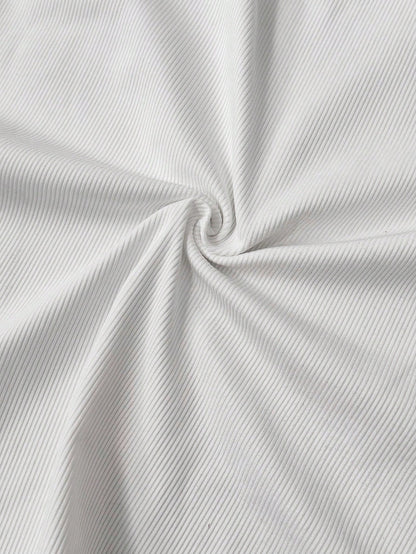 Slaydiva Plus Size Casual Fitted White Tank Top