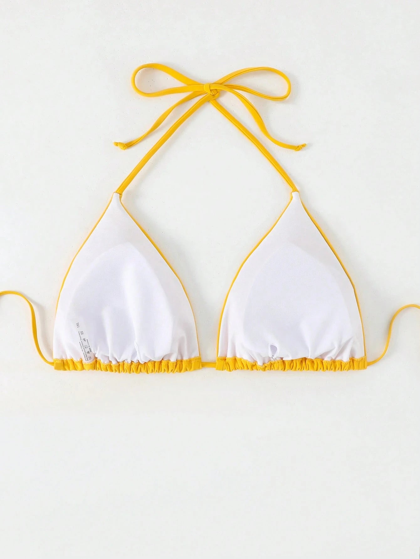 Slaydiva Plus Size Solid Color Halter Tie Knot Triangle Bikini Top