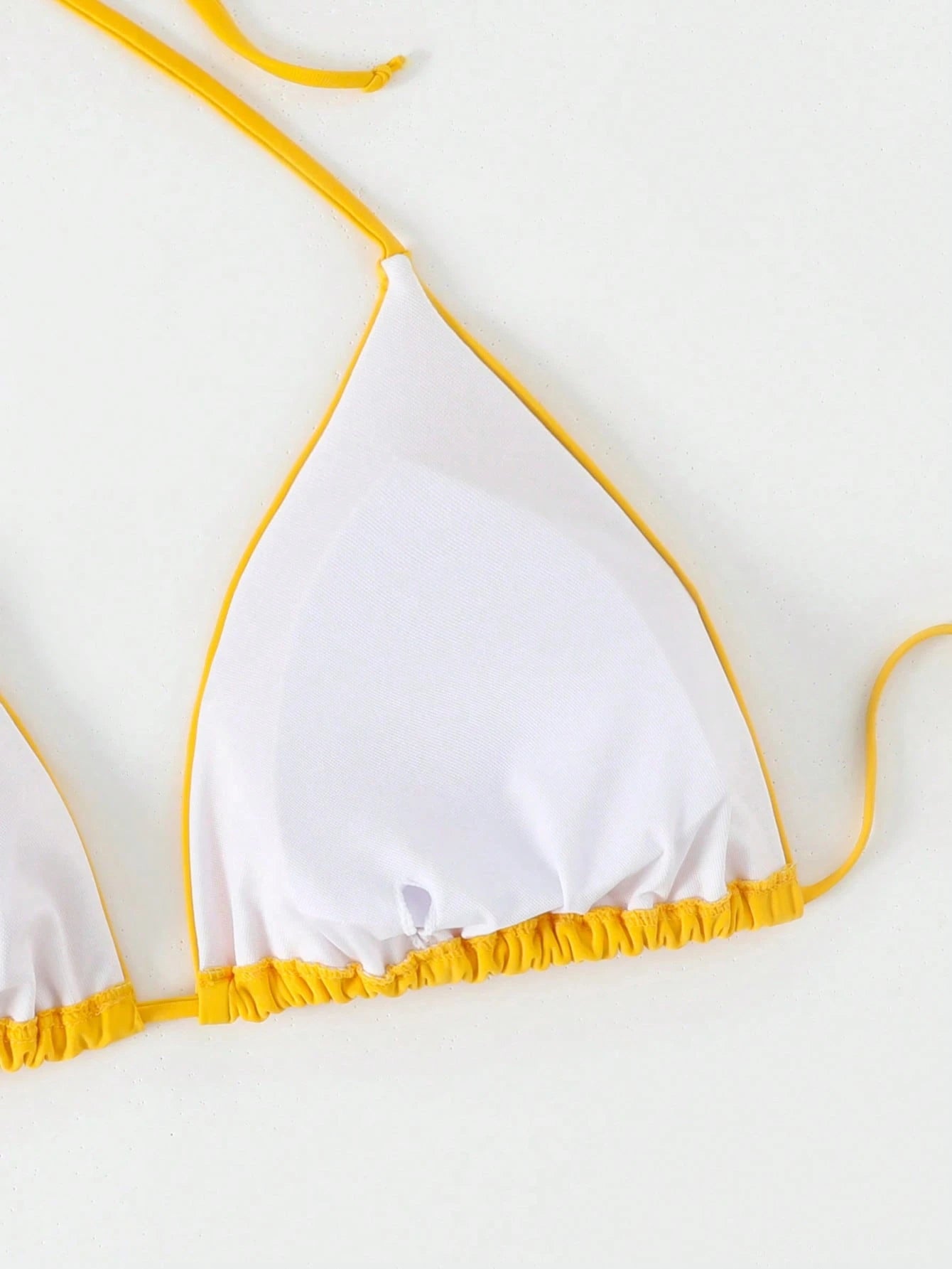 Slaydiva Plus Size Solid Color Halter Tie Knot Triangle Bikini Top
