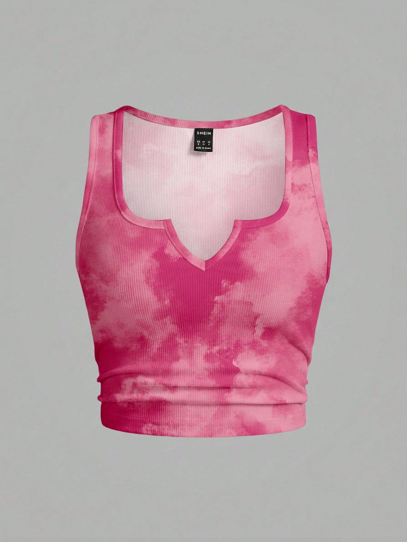 Slaydiva Plus Size Women's Tie-Dye Print Notch V-Neck Tank Top Casual Minimalist Suitable For Summer