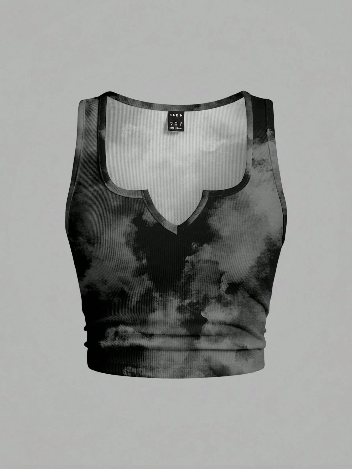 Slaydiva Plus Size Women's Tie-Dye Print Notch V-Neck Tank Top Casual Minimalist Suitable For Summer