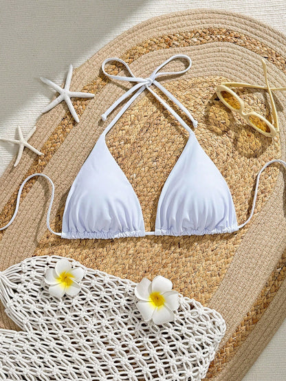 Slaydiva Summer Beach Plus Ruched Halter Bikini Top