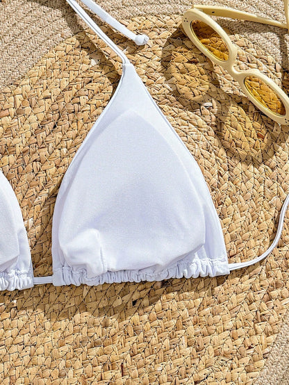 Slaydiva Summer Beach Plus Ruched Halter Bikini Top