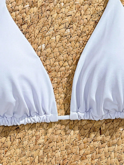 Slaydiva Summer Beach Plus Ruched Halter Bikini Top