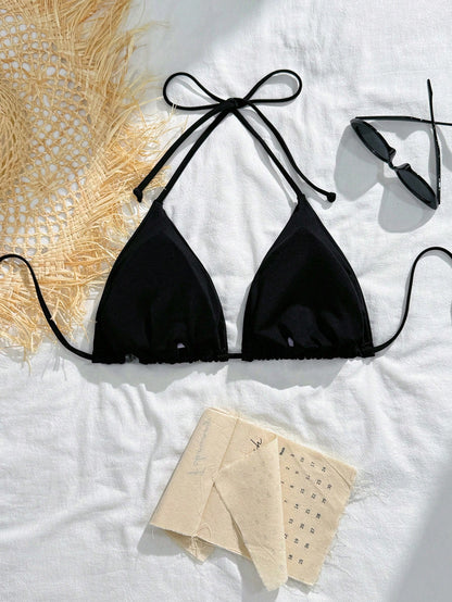 Slaydiva Summer Beach Plus Ruched Halter Bikini Top