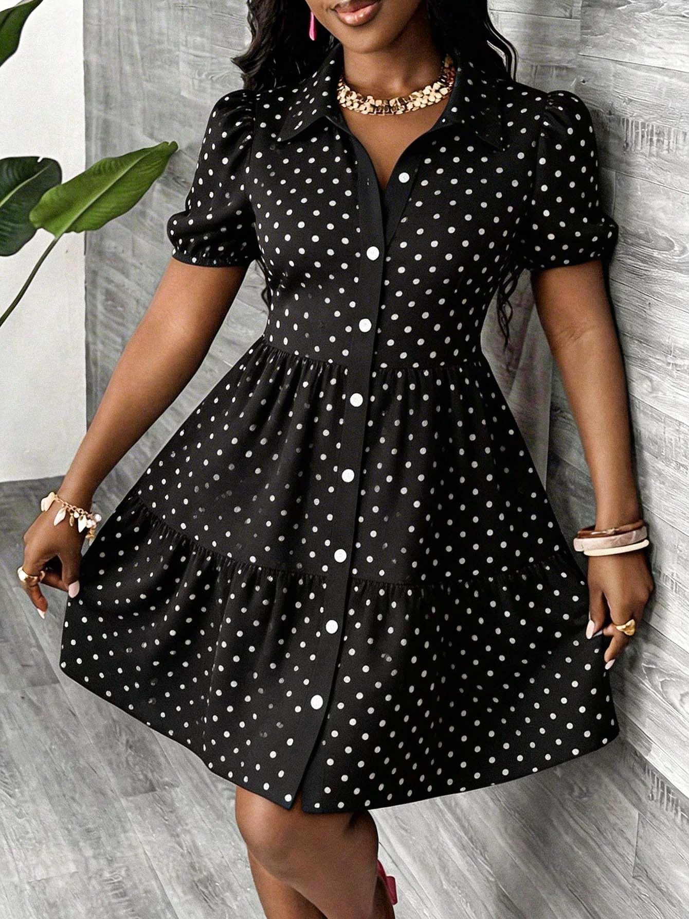 Slaydiva Women's Summer White Floral Mini Shirt Dress, Puff Sleeve A-Line Boho Tropical Holiday Vacation Beach Outfits, Palm Tree Graphic Country Sun Dresses