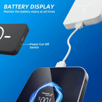 Slim Compact Portable Magnetic Wireless Power Bank 5000mAh 15W Wireless Charging 22.5W PD Fast Charging Phone Charger Strong Magnetic Attachment Back To School Supplies Lightweight Compact Charger For