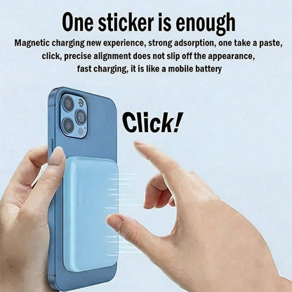 Slim Compact Portable Magnetic Wireless Power Bank 5000mAh 15W Wireless Charging 22.5W PD Fast Charging Phone Charger Strong Magnetic Attachment Back To School Supplies Lightweight Compact Charger For