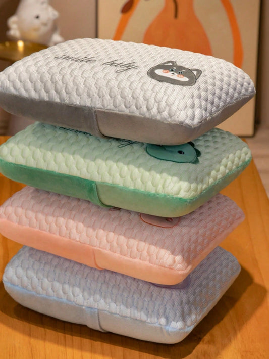 Small Cooling Pillow For Hot Sleepers Adjustable Memory Foam Nap Pillow For Office- Medium To Firm Pillows For Side Sleepers-Washable Cover