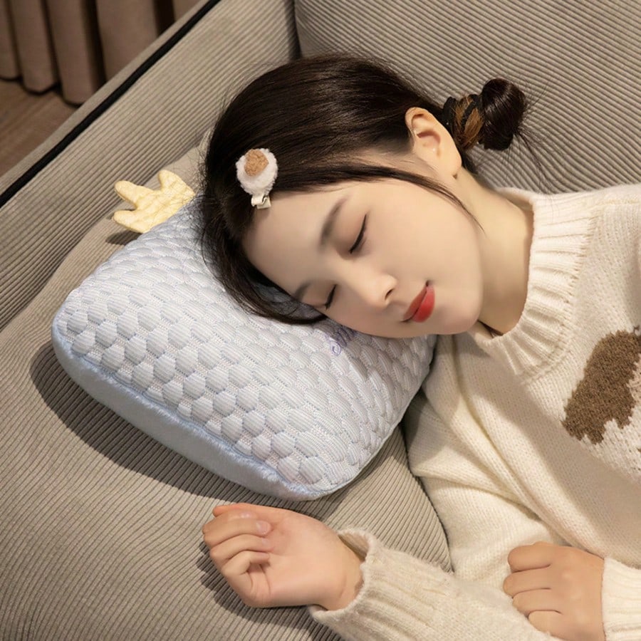 Small Cooling Pillow For Hot Sleepers Adjustable Memory Foam Nap Pillow For Office- Medium To Firm Pillows For Side Sleepers-Washable Cover