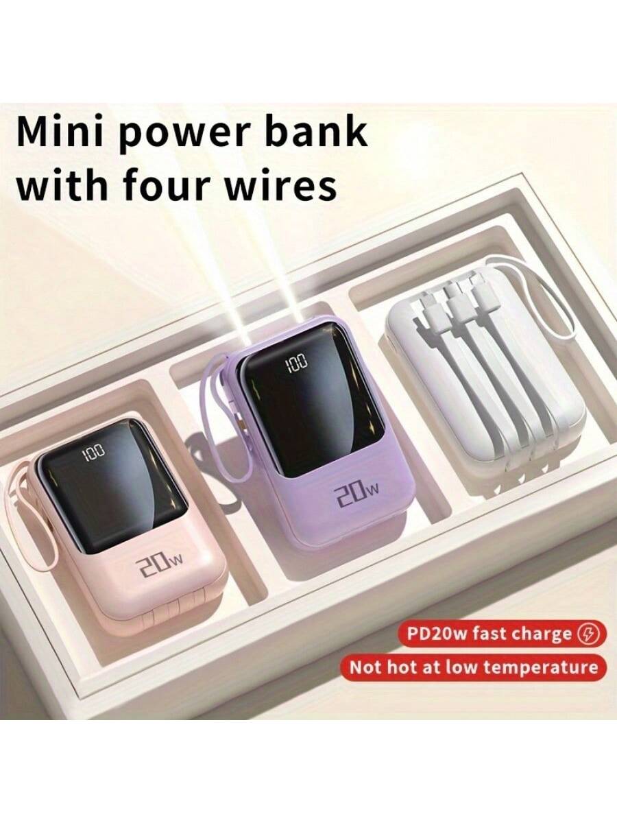 Small Portable Charger Power Bank PD20w Fast Charging Comes With Flashlight, Battery Pack 10000mAh, Fast Charging Portable Phone Charger For IPhone/Android(Black)
