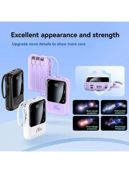 Small Portable Charger Power Bank PD20w Fast Charging Comes With Flashlight, Battery Pack 10000mAh, Fast Charging Portable Phone Charger For IPhone/Android(Black)