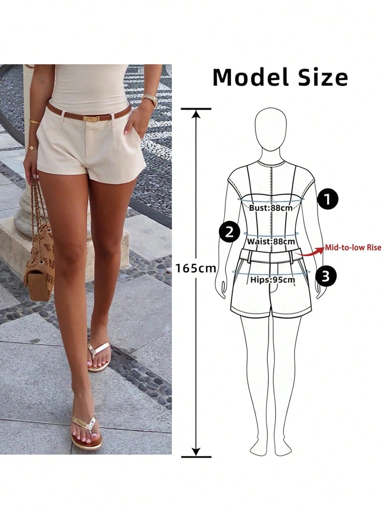 SMILE CHIC 2026 Summer New Ultra Low Waist Elegant Fashion Solid Color Shorts (Belt Not Included), Y2K Aesthetic