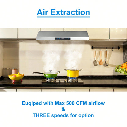 SNDOAS Range Hood 30 Inch Under Cabinet,Ductless Range Hoods With Touch Control,3-Venting Kitchen Hood,Stainless Steel Vent Hood,Under Cabinet Range Hood 30 Inch,Hood Vents For Kitchen 3 Speeds