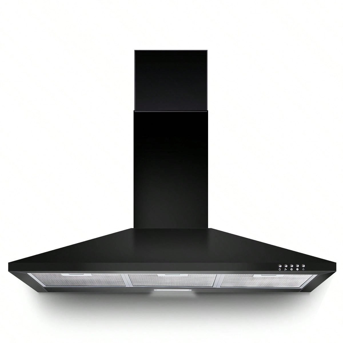 SNDOAS Range Hood 36 Inch,Black Vent Hood With 450CFM & 3-Speed, Ducted/Ductless Convertible,Mesh Filters & Push Button Control For Stove Hood,Chimney-Style Black Range Hood Wall Mount